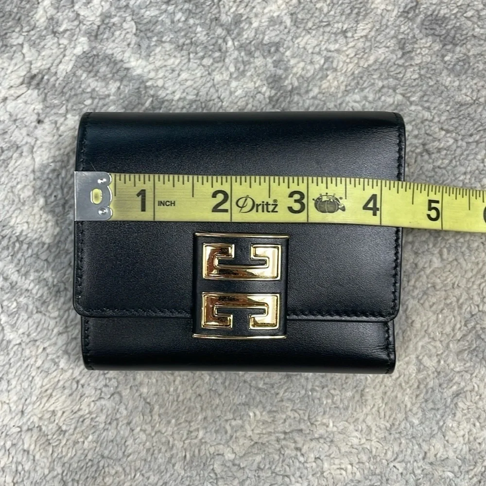 New Givenchy 4G Wallet in Black Leather Compact Trifold